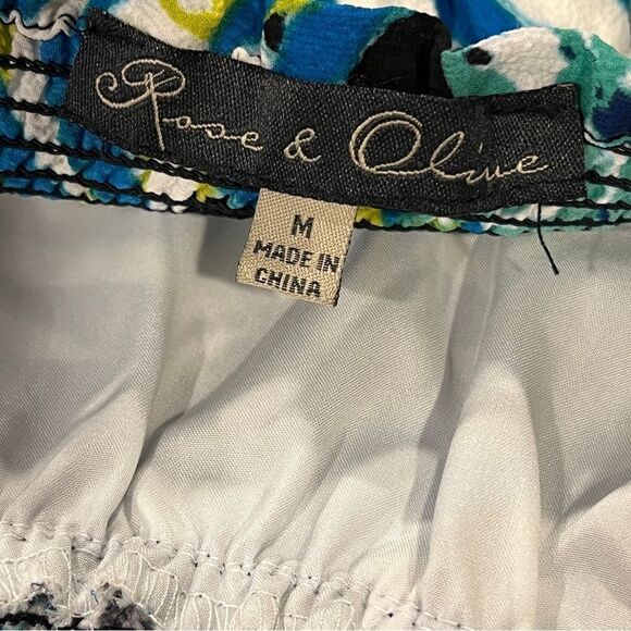 Rose & Olive Tropical Print Off-Shoulder mini Dress size medium - Picture 8 of 13